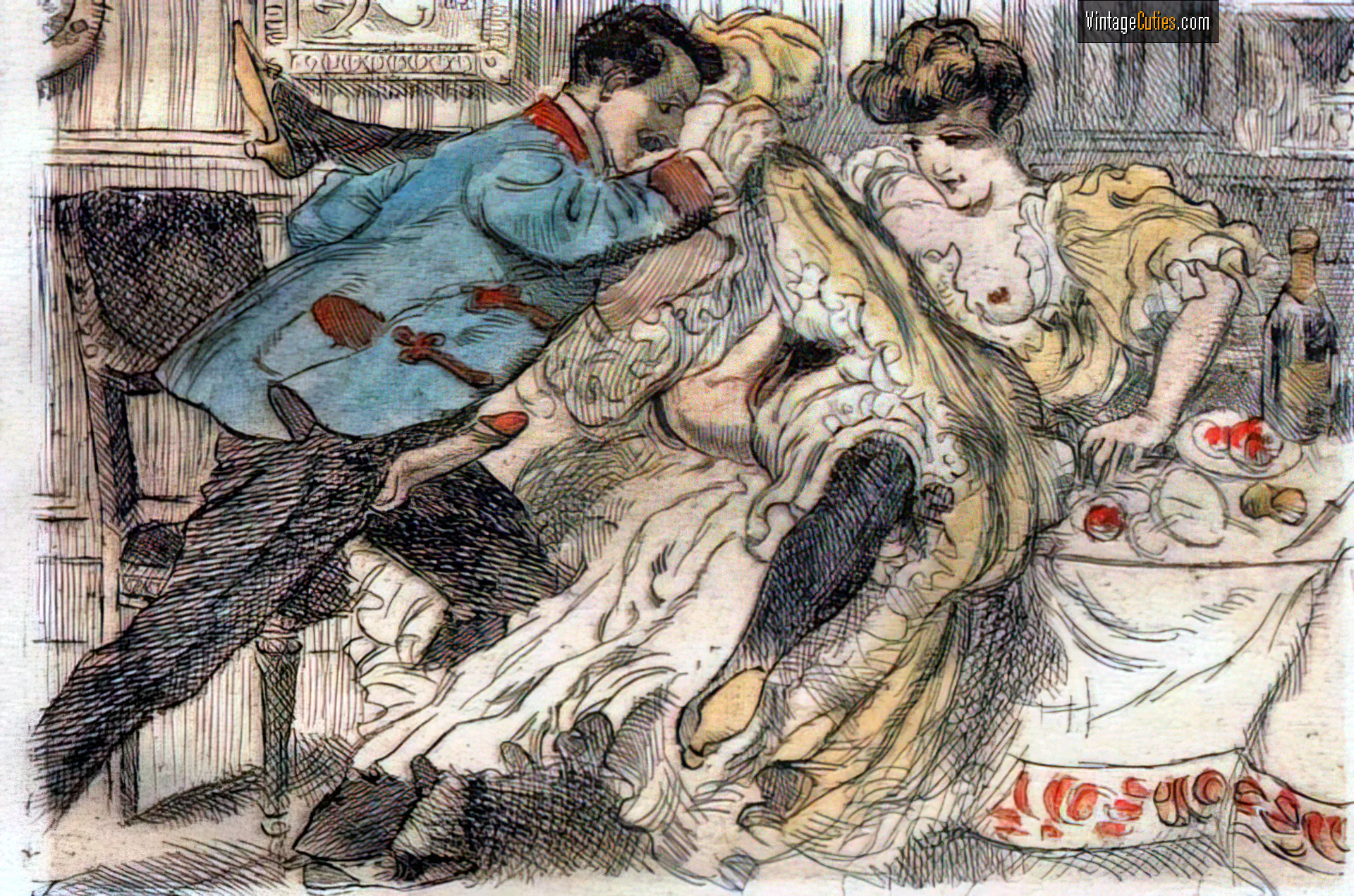 Very horny gentleman tries to fuck his classic lady